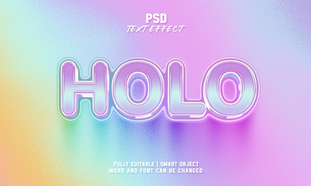 Holo 3D editable text effect style template