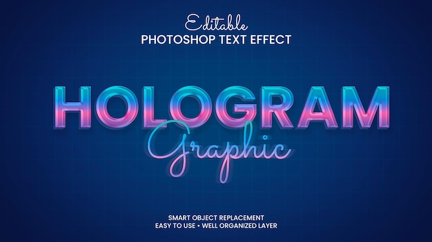 Hologram graphic premium text effect