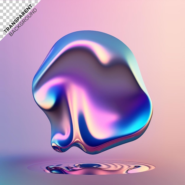 Holographic fluid drop shapes illustration