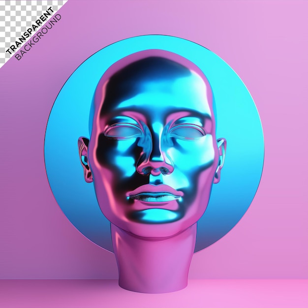 Holographic Head statue illustration