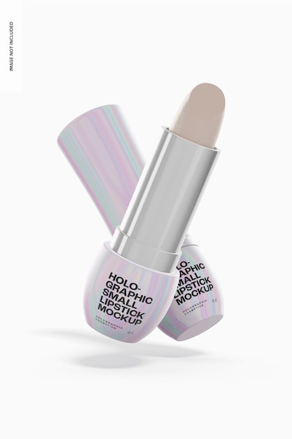 Holographic Small Lipsticks Mockup, Floating