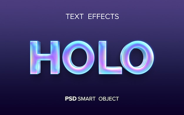 Holographic text effect