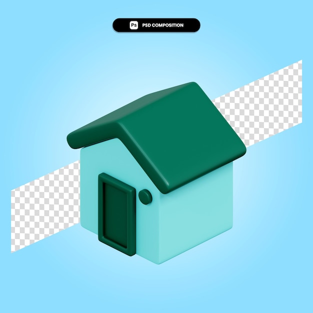 Home 3d render illustration isolated