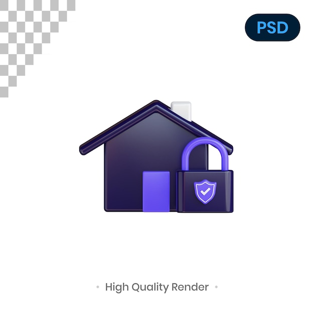 Home 3D Render Illustration Premium Psd