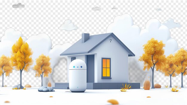 PSD home assistant device illustration isolated on transparent background