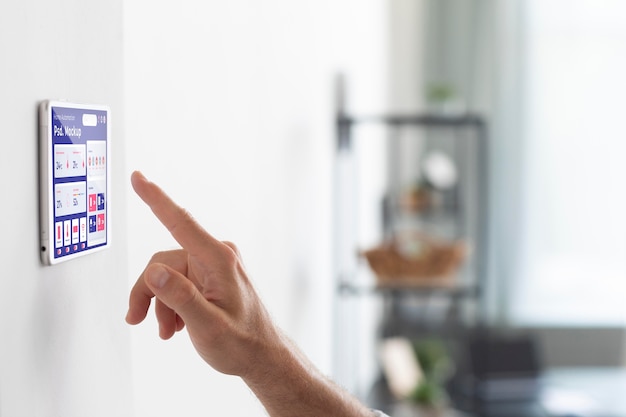 PSD home automation concept mockup with thermostat