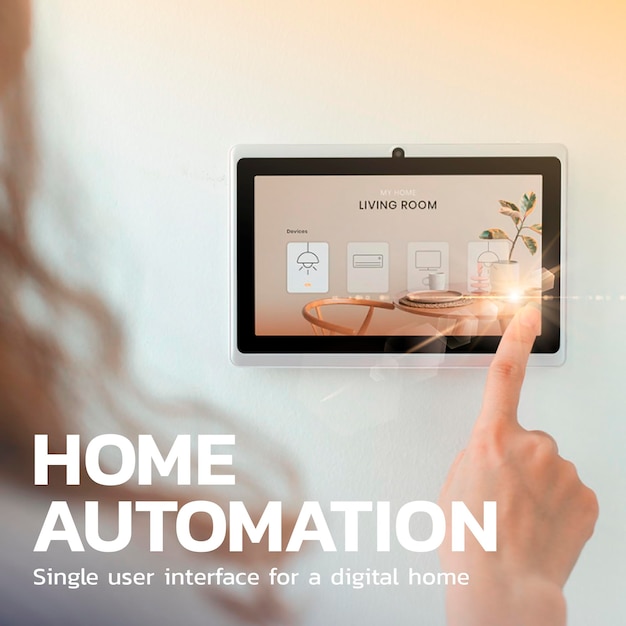 PSD home automation technology template psd innovation social media post