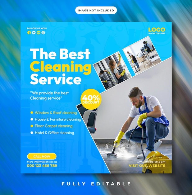 home cleaning service or cleaning service social media post