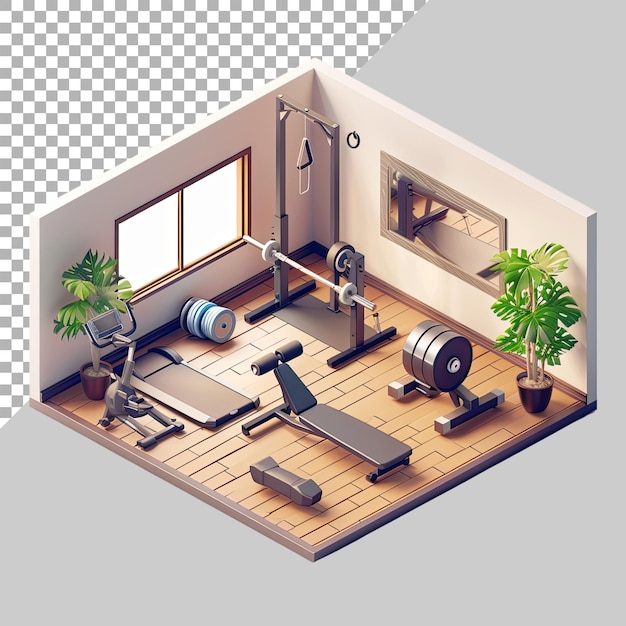 PSD home gym isolated on transparent background png