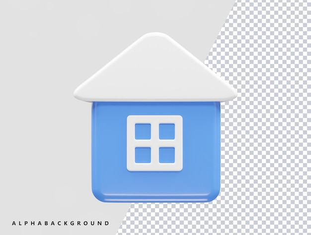 Home icon 3d rendering vector illustration