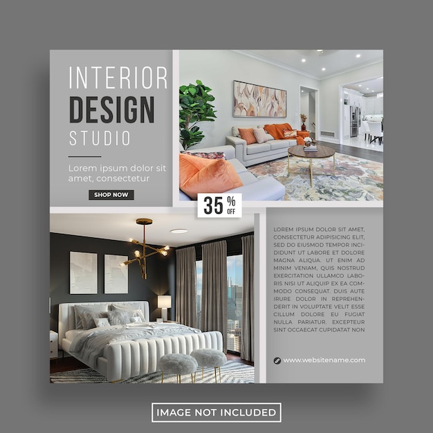 Home Interior Instagram social media post template design