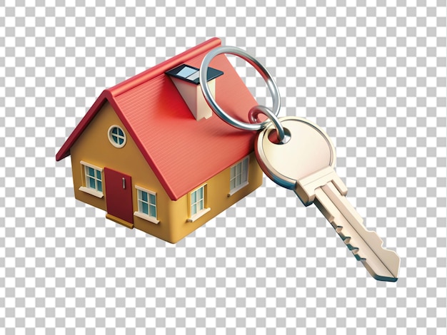 PSD home key with keychain 3d rendering