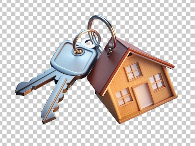 PSD home key with keychain 3d rendering