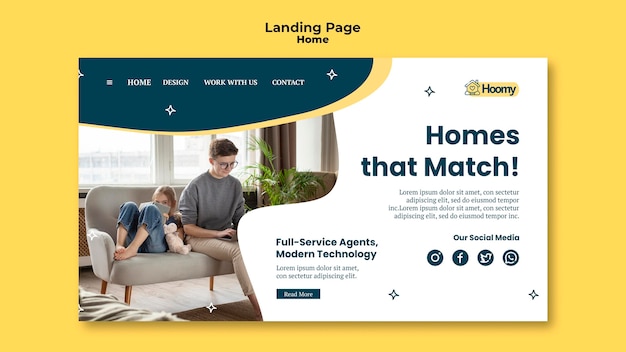 Home match landing page template