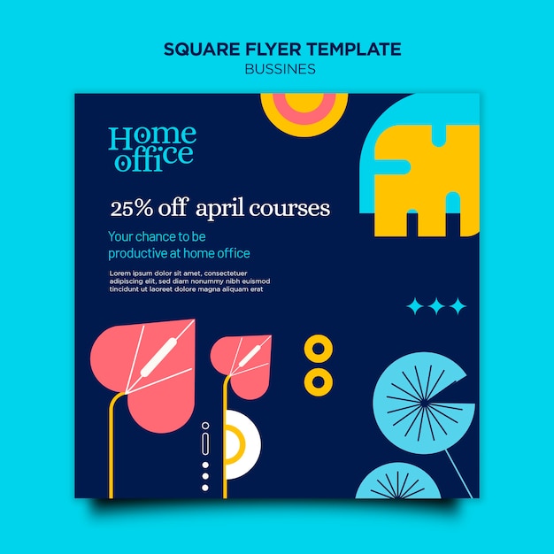 Home office square flyer