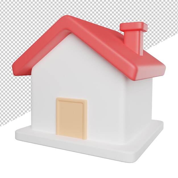 Home Property Estate A white house with a red roof and a chimney on the top