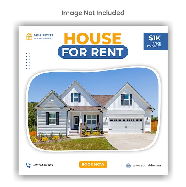 Home rent social media or instagram post design template