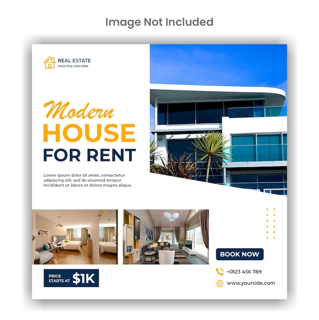 Home rent social media or instagram post template design