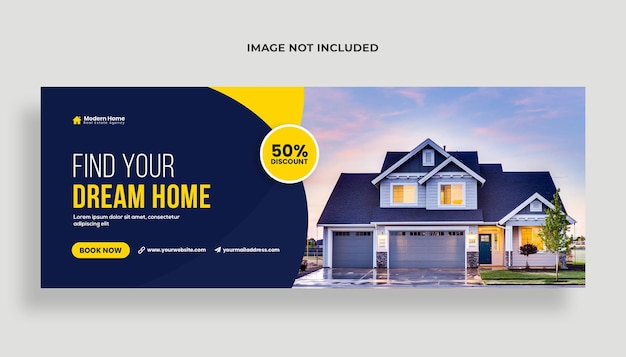 Home sale facebook cover or web banner template 