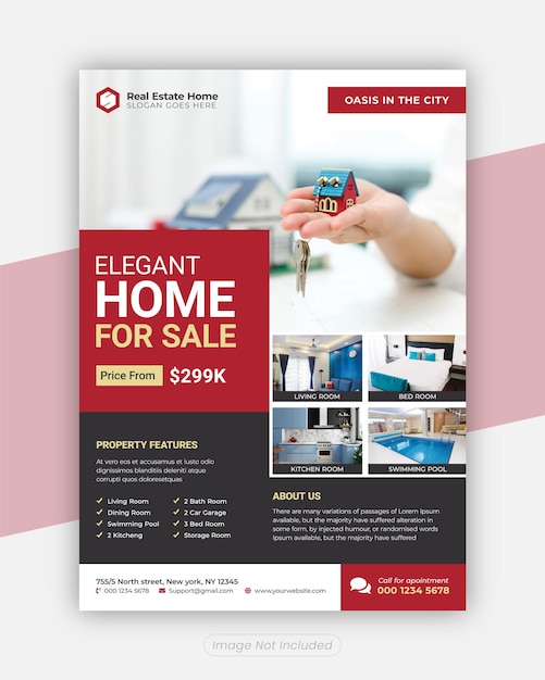 PSD home for sale real estate flyer template design