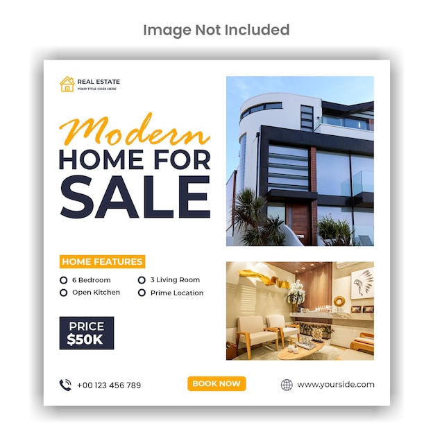 Home sale social media or instagram post design template