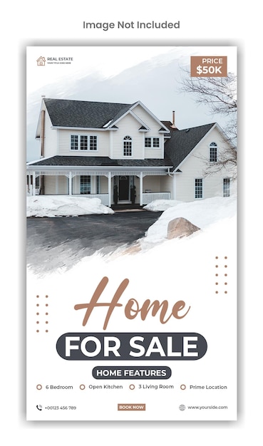 PSD home sale social media instagram story template design