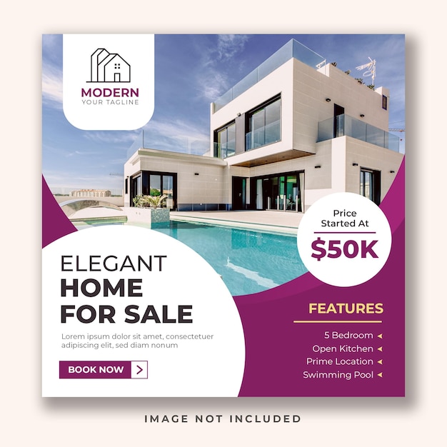 Home for sale social media post template