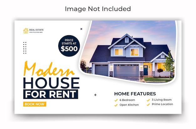 Home sale youtube video thumbnail template