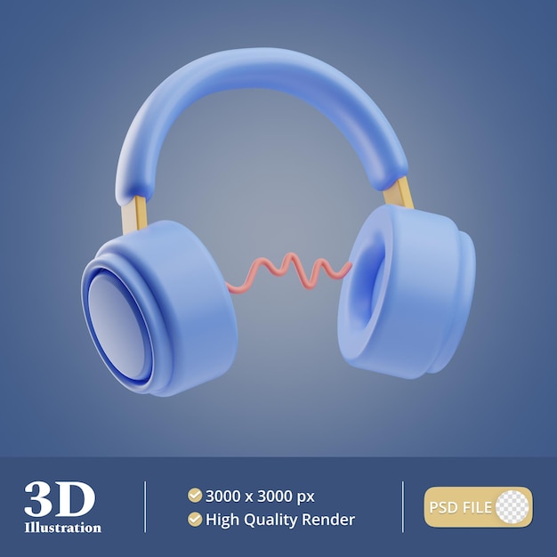 Home screen audio illustration 3d