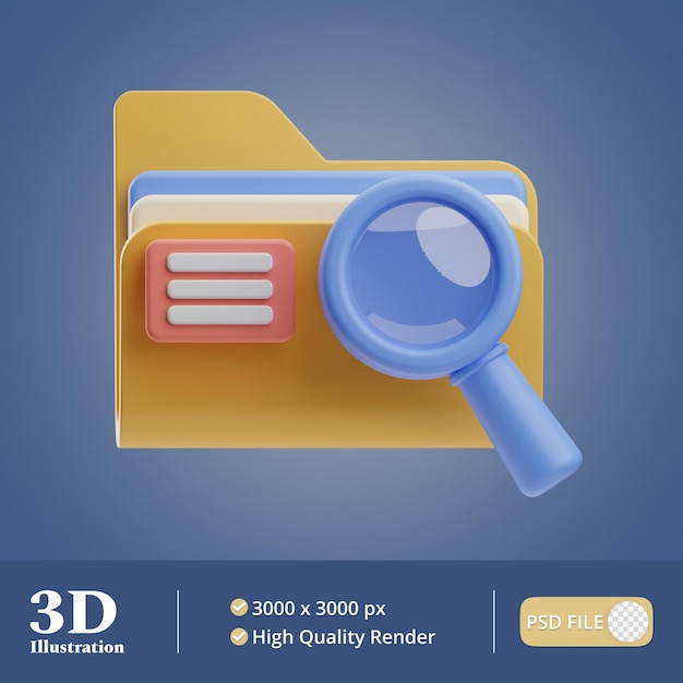 Home screen file explorer illustration 3d