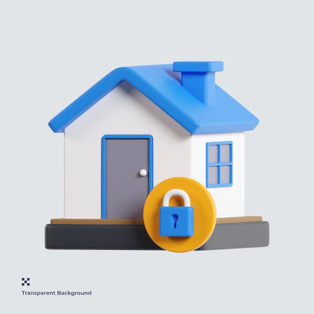 Home Security 3d icon illustration