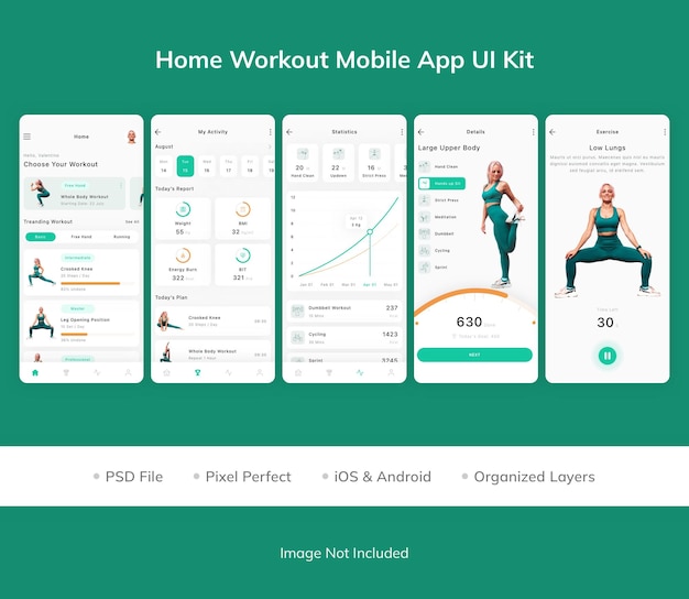 Home Workout Mobile App UI Kit