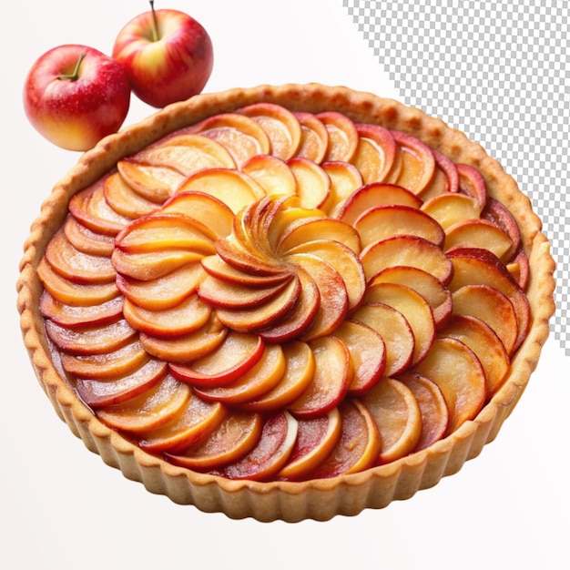 PSD homemade apple tart on transparent background