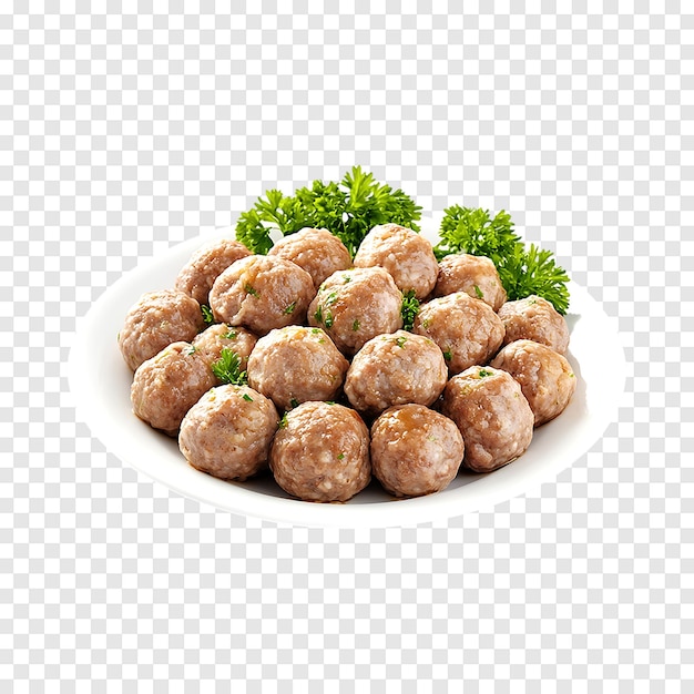 PSD homemade steamed meatballs isolated on a transparent background