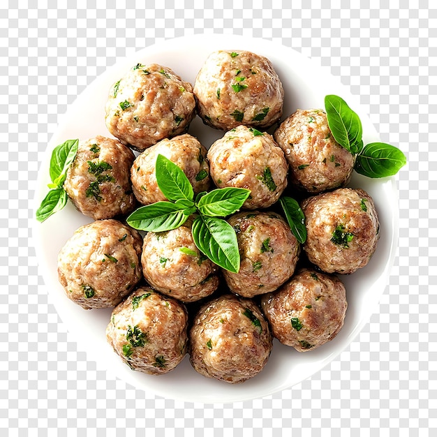 PSD homemade steamed meatballs isolated on a transparent background