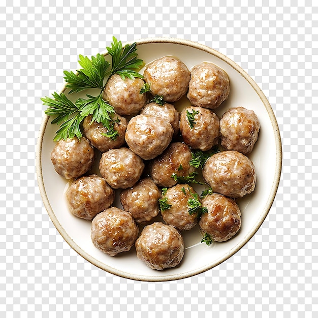 PSD homemade steamed meatballs isolated on a transparent background