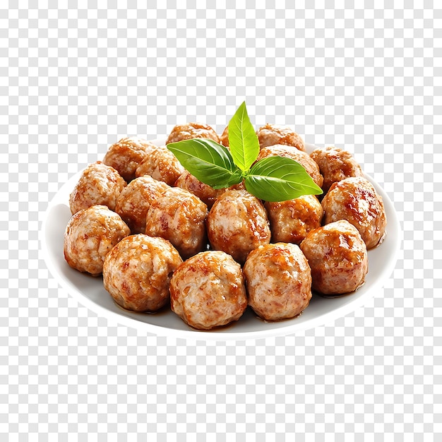 PSD homemade steamed meatballs isolated on a transparent background