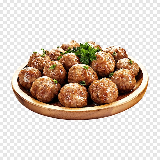 PSD homemade steamed meatballs isolated on a transparent background