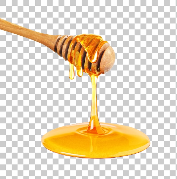 Honey dipper isolated Organic product from the nature for healthy with traditional style PNG transparency