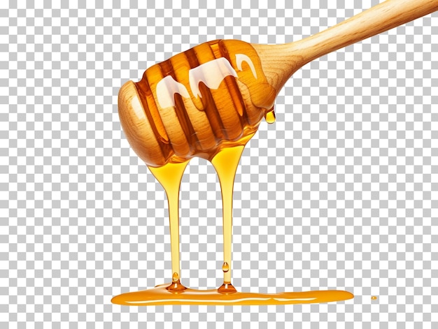 Honey dripping from dipper isolated on transparent background png psd