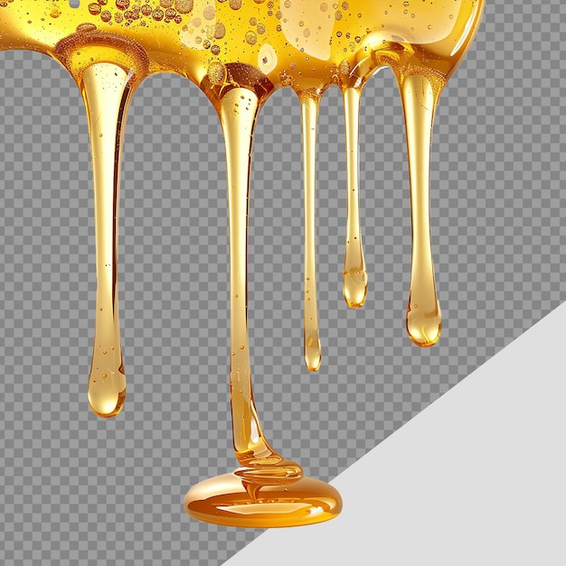 Honey dripping png isolated on transparent background