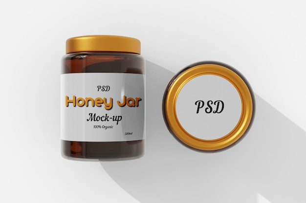 Honey glass jar mockup