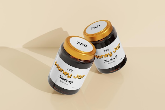 Honey glass jar mockup