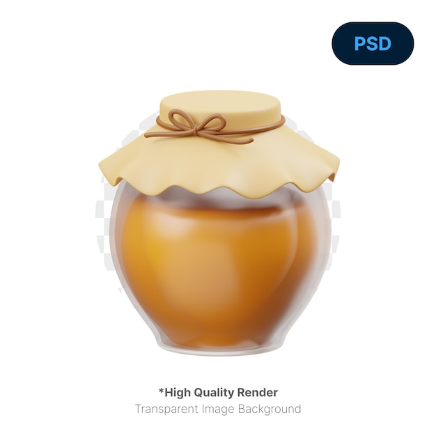 Honey Jar 3D Icon Premium Psd