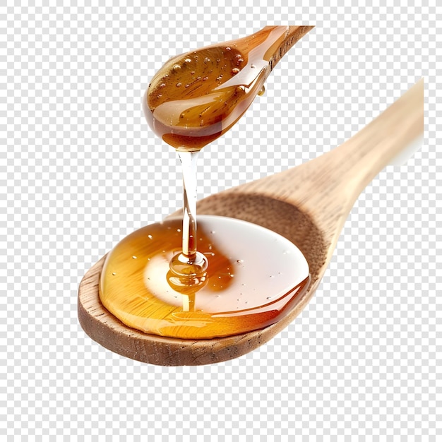 Honey jar and honeycombs isolated on transparent background