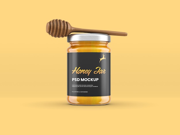 Honey Jar Mockup in Isolated 