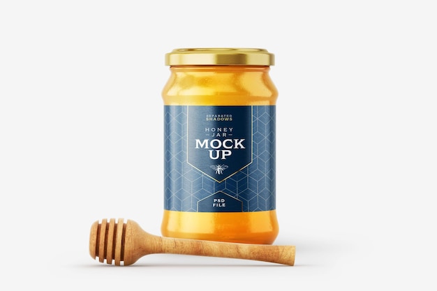 Honey Jar Mockup with Dipper