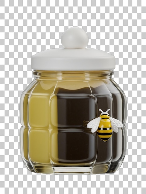 a honey jar with a bee on it and a honey jar with a bee on it