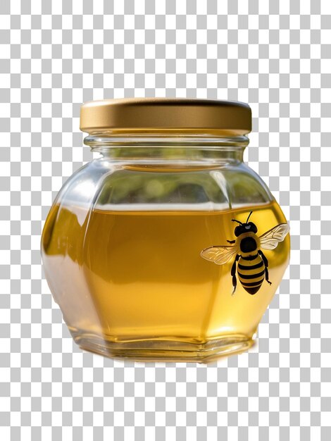 a honey jar with a bee on it and a honey jar with a honey jar on it