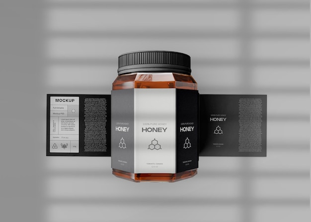 Honey Jar with label Mockup